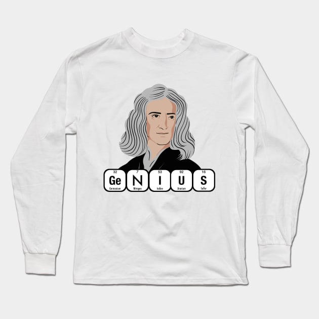 Isaac Newton Genius Long Sleeve T-Shirt by firstsapling@gmail.com